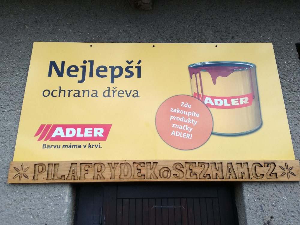 Prodejní označení barev Adler u Pily Frýdek
